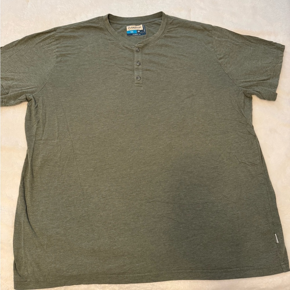 Magellan Outdoors Men's Olive Henley Shirt